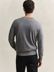 GANT Grey Classic Cotton Crew Neck Jumper - Image 2 of 5
