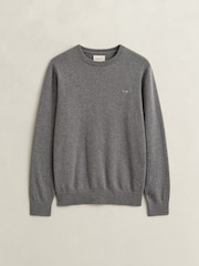 GANT Grey Classic Cotton Crew Neck Jumper - Image 5 of 5