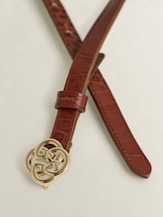 GANT Croc Leather Monogram Buckle Belt - Bild 2 von 2
