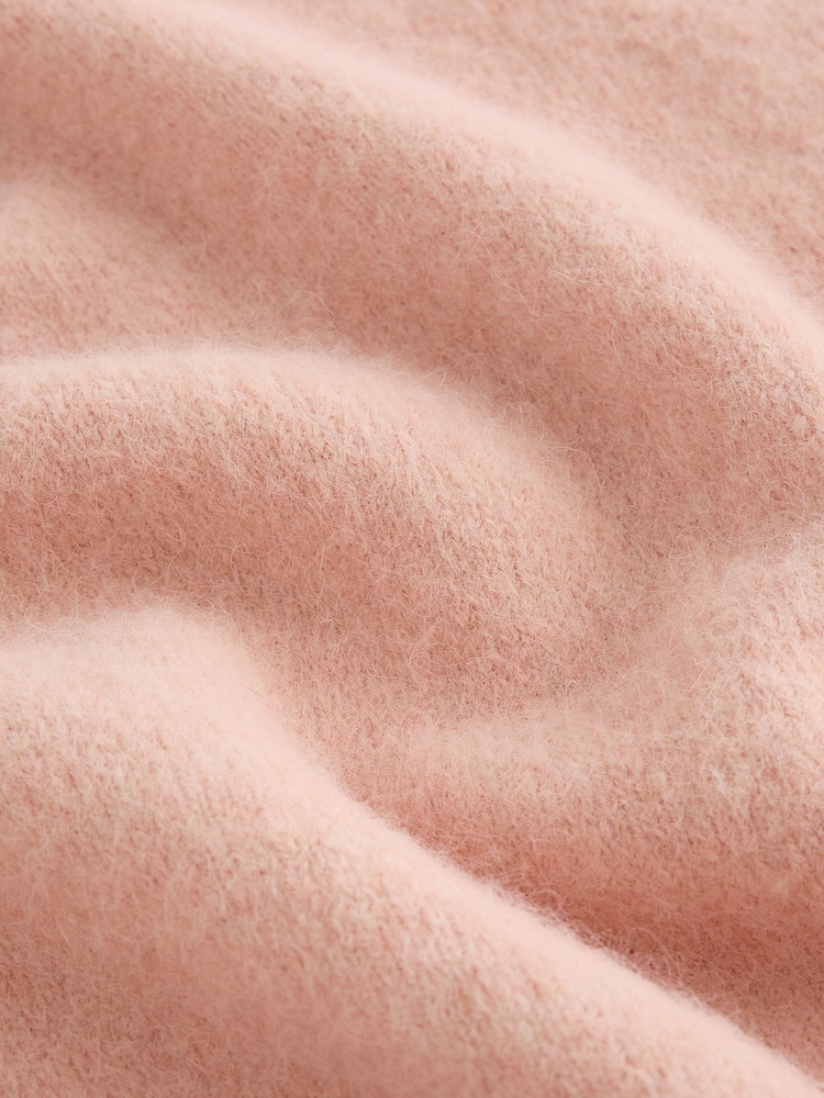 Blush Pink Long Sleeve Standneck Knit Jumper With Wool - Image 2 of 3 Blush Pink Long Sleeve Standneck Knit Jumper With Wool - Image 2 of 3