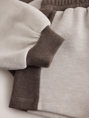 Baker by Ted Baker Brown 2 Piece Colour-Block Hoodie & Shorts Set - Image 8 of 9