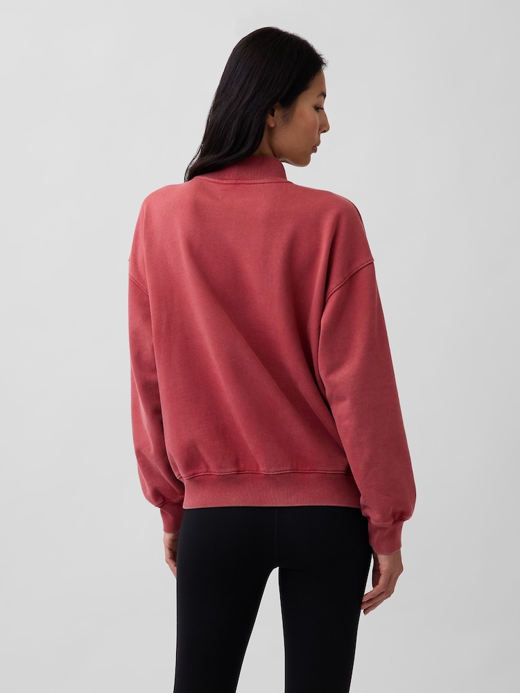 Gap Red Heavyweight French Terry Oversized Mock Neck Sweatshirt - Image 2 of 4 Gap Red Heavyweight French Terry Oversized Mock Neck Sweatshirt - Image 2 of 4