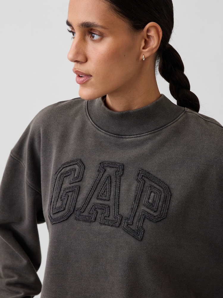 Gap Faded Black Heavyweight French Terry Oversized Mock Neck Sweatshirt - Image 4 of 4 Gap Faded Black Heavyweight French Terry Oversized Mock Neck Sweatshirt - Image 4 of 4