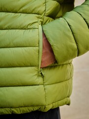 Limonkowo-zielony - Lightweight Shower Resistant Quilted Jacket - Obraz 6 z 7