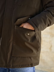 Khaki Green Shower Resistant Faux Fur Hooded Parka With Quilted Lining - Image 6 of 15