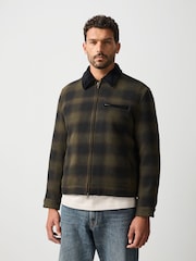 Green/Black Buffalo Check Worker Jacket With Wool - Image 1 of 6