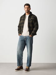 Green/Black Buffalo Check Worker Jacket With Wool - Image 2 of 6