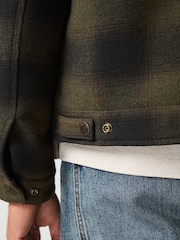 Green/Black Buffalo Check Worker Jacket With Wool - Image 4 of 6