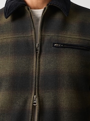 Green/Black Buffalo Check Worker Jacket With Wool - Image 6 of 6