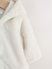 Ecru Faux Fur Hooded Baby Jacket (0mths-2yrs) - Image 3 of 8