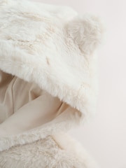 Ecru Faux Fur Hooded Baby Jacket (0mths-2yrs) - Image 5 of 8