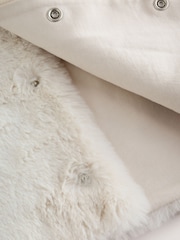 Ecru Faux Fur Hooded Baby Jacket (0mths-2yrs) - Image 6 of 8