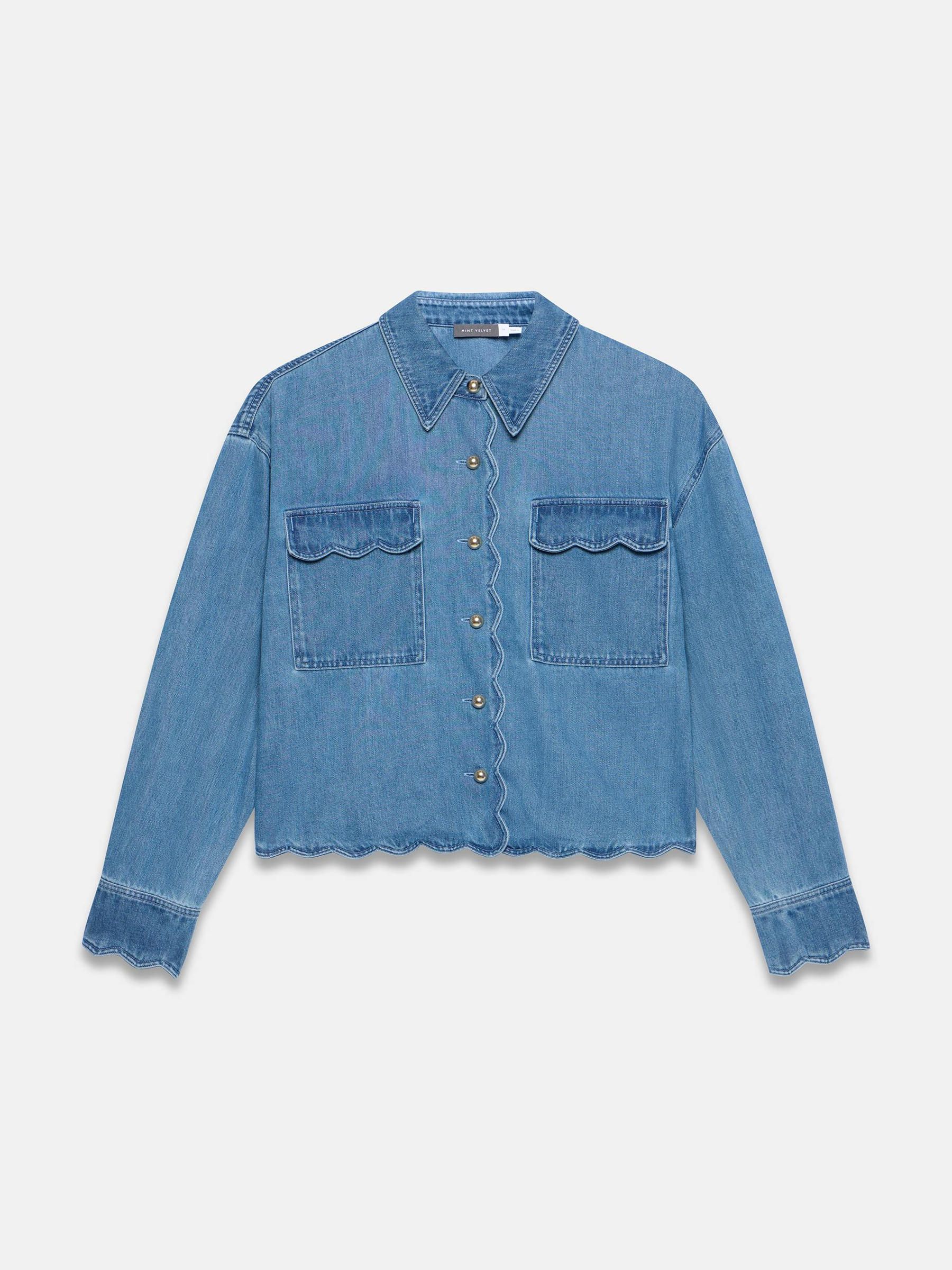 Buy Mint Velvet Blue Denim Scallop Shirt from Next USA