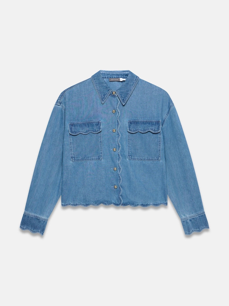 Buy Mint Velvet Blue Denim Scallop Shirt from Next USA