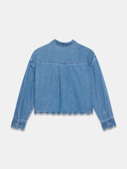 Mint Velvet Blue Denim Scallop Shirt - Image 8 of 8