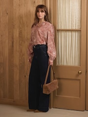 Mint Velvet Brown Floral Print Blouse - Image 4 of 8