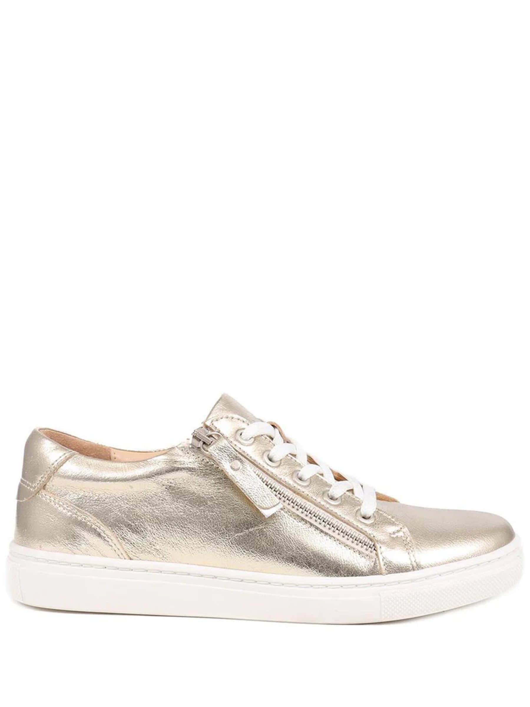 Jones Bootmaker Women's Gold Padova2 Leather Lace-Up Trainers In | : Size 7 - Image 2