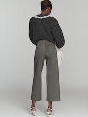 Πράσινο - Anthropologie Maeve The Colette Knit Crop Wide-Leg Trousers - Εικόνα 3 του 4