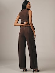 Anthropologie Maeve 大きいサイズ・パドルブラウンパンツ - 画像 2 / 4