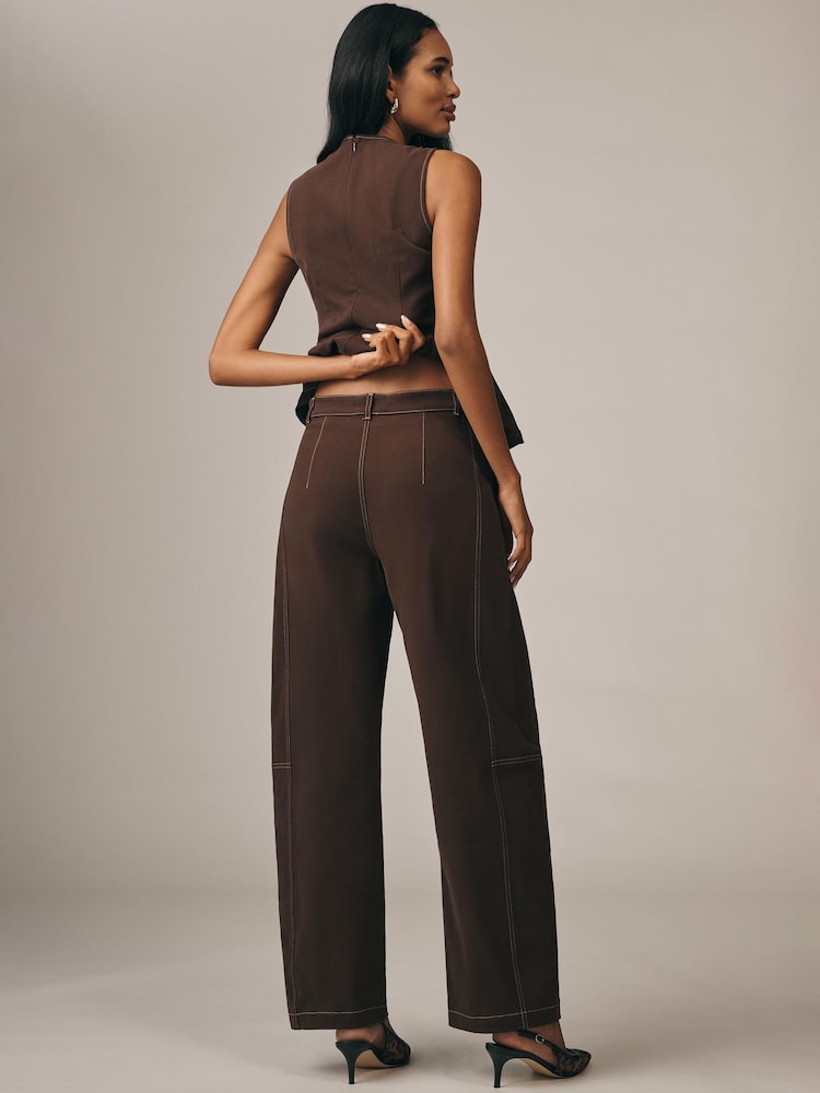 Anthropologie Maeve 大きいサイズ・パドルブラウンパンツ - 画像 2 / 4