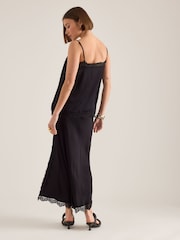 Anthropologie Lace-Trim Bias-Cut Satin Midi Skirt - Image 2 of 4