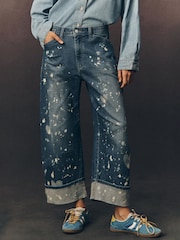 Anthropologie Blue Pilcro Kayden Heart Barrel Carpenter Jeans - Image 1 of 5