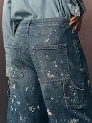 Anthropologie Blue Pilcro Kayden Heart Barrel Carpenter Jeans - Image 2 of 5