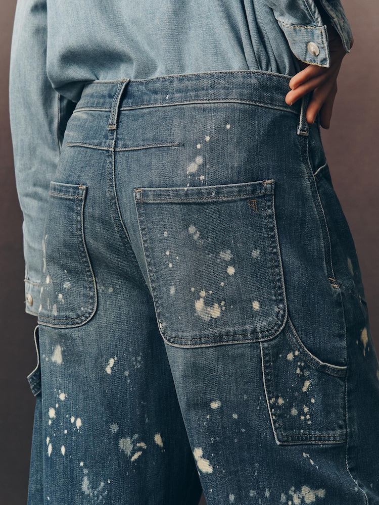 Anthropologie Blue Pilcro Kayden Heart Barrel Carpenter Jeans - Image 2 of 5