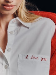 Anthropologie Maeve Cropped Buttondown White Shirt - Image 4 of 4