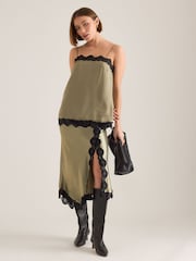 Anthropologie Lace-Trim Satin Cami Top - Image 1 of 4