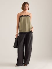 Anthropologie Lace-Trim Satin Cami Top - Image 2 of 4