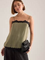 Anthropologie Lace-Trim Satin Cami Top - Image 3 of 4