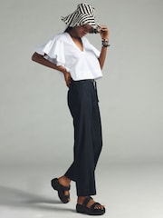 Anthropologie Maeve The Colette Cropped Wide-Leg Trousers: Linen Edition - Image 1 of 3