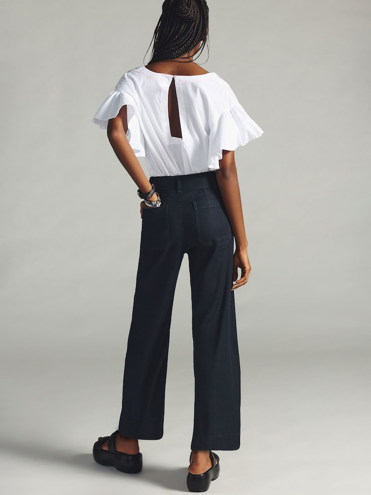 Anthropologie Maeve The Colette Cropped Wide-Leg Trousers: Linen Edition - Image 2 of 3