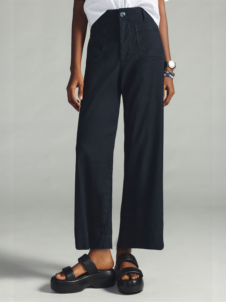 Anthropologie Maeve The Colette Cropped Wide-Leg Trousers: Linen Edition - Image 3 of 3
