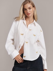 Anthropologie Maeve The Shrunken Bennet Buttondown Shirt - Image 1 of 4