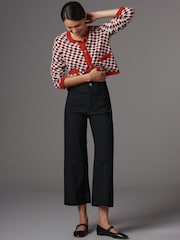 Anthropologie Maeve The Colette Cropped Wide-Leg Black Trousers - Bild 1 von 4