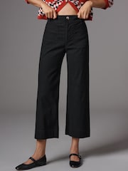 Anthropologie Maeve The Colette Cropped Wide-Leg Black Trousers - Bild 3 von 4