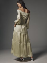 Πράσινο - Anthropologie The Somerset Off-Shoulder Maxi Dress - Εικόνα 2 του 4