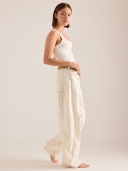 Anthropologie Pilcro The Kenna Mid-Rise Heritage Barrel Cream Jeans - Image 3 of 4