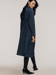 Anthropologie Pilcro Denim Blue Trench Coat - Image 2 of 4