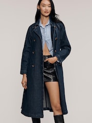 Anthropologie Pilcro Denim Blue Trench Coat - Image 4 of 4