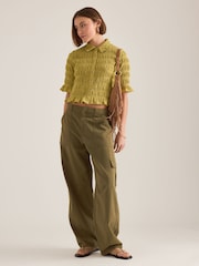 Κίτρινο - Anthropologie Maeve Ruffle Button-Front Top - Εικόνα 2 από 3