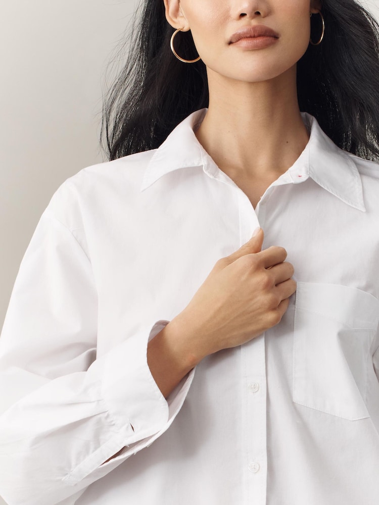 Λευκό - Anthropologie Maeve The Shrunken Bennet Buttondown Shirt - Εικόνα 4 του 4