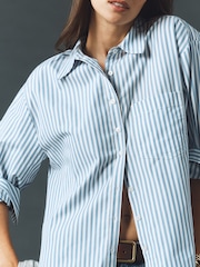 Μπλε - Anthropologie Maeve The Shrunken Bennet Buttondown Shirt - Εικόνα 4 του 4