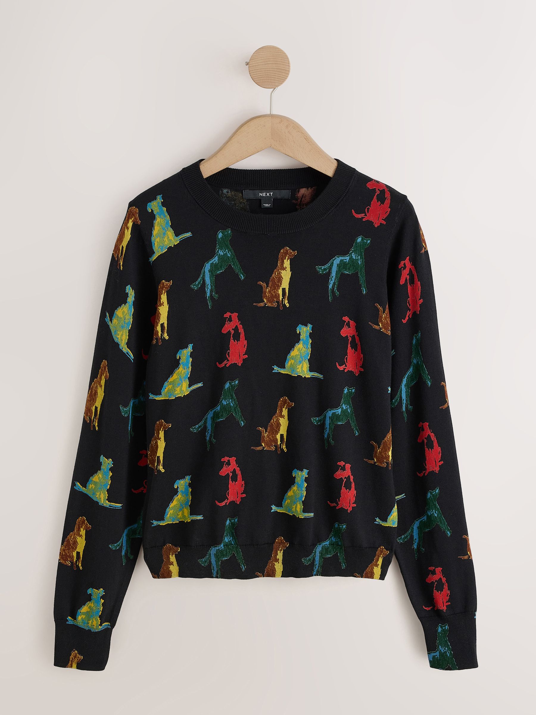 Printer Rambow Buy Rainbow Dog Print - Cotton Rich Soft Touch Long Sleeve Crew Neck ...