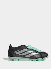 adidas Black Predator Club Fold-Over Tongue Firm Ground/ Multi Ground Football Boots - Image 1 of 10