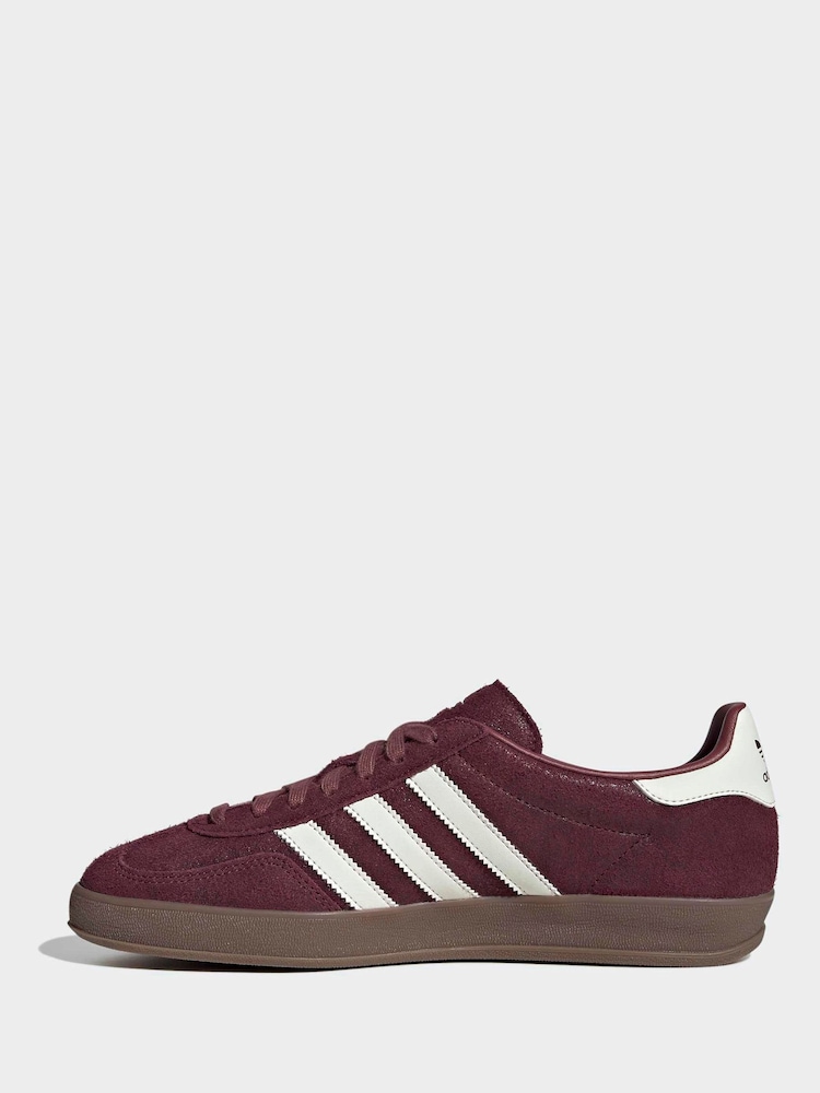 adidas Originals Burgundy Gazelle Indoor Trainers - Image 2 of 9