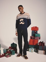 Lipsy Navy Bear Crew Neck Knitted Jumper - Image 3 of 7