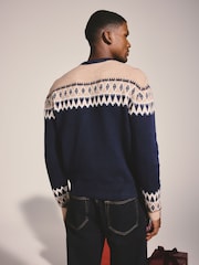 Lipsy Navy Bear Crew Neck Knitted Jumper - Image 4 of 7